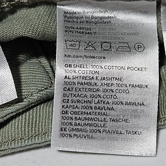 H&M Divided Jean Shorts Womens Size 2 High Waist Green Denim Cuffed - Picture 4 of 4